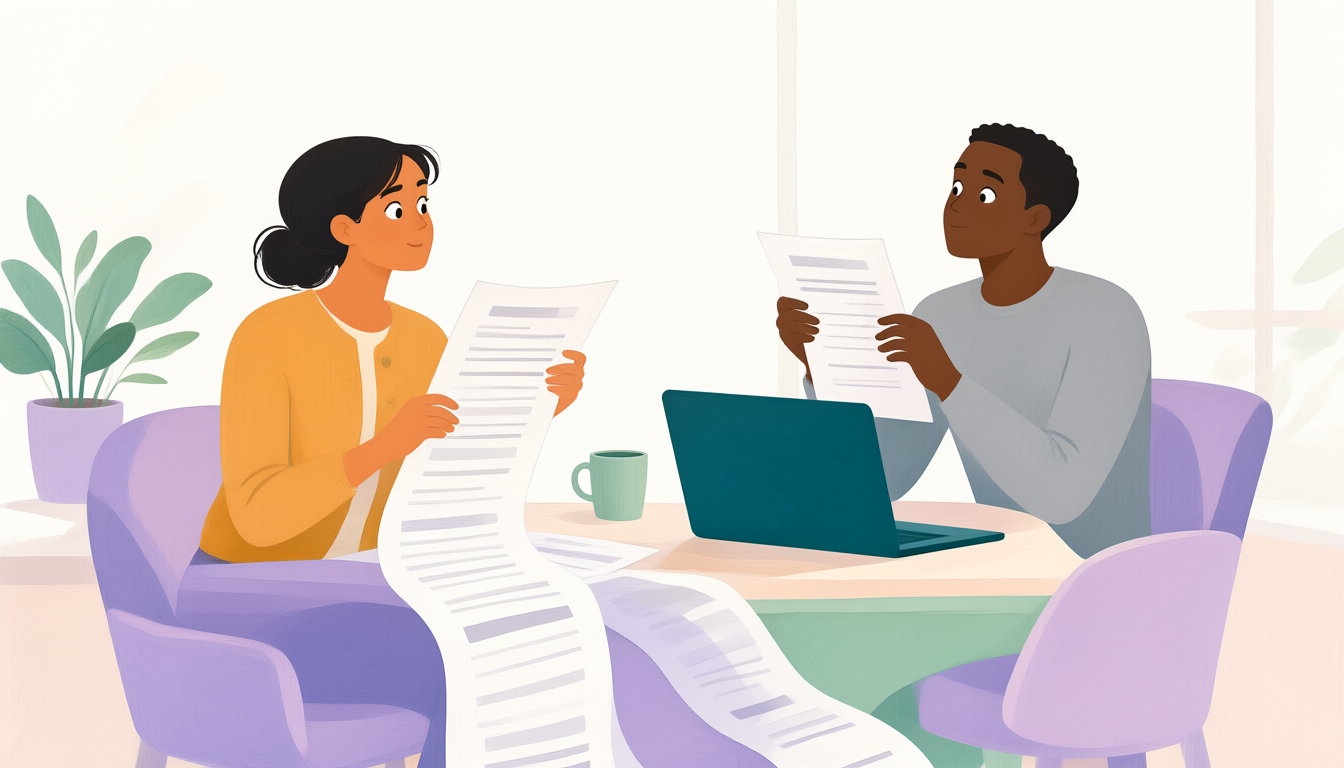 Priya and Marcus compare two printouts of different length produced by the same prompt